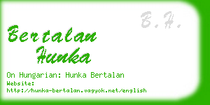 bertalan hunka business card